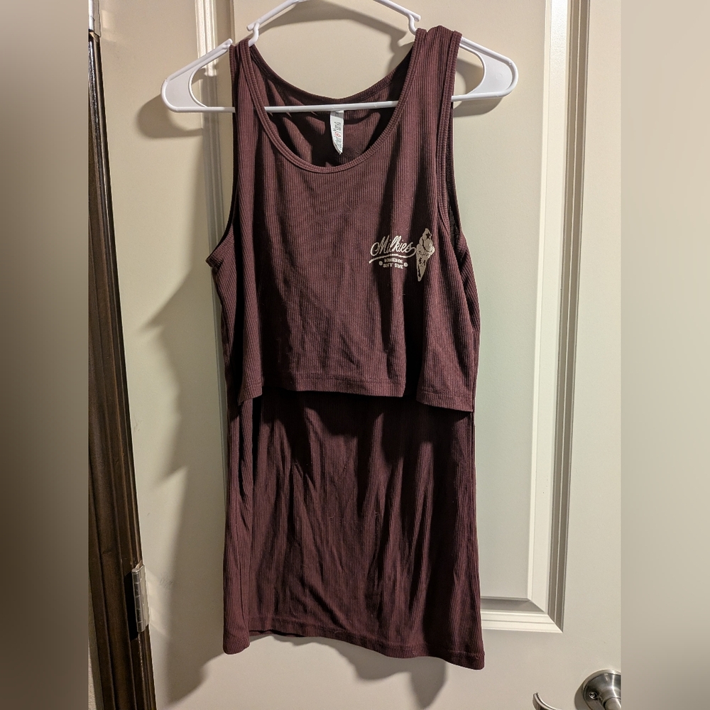 Maroon Sleeveless Dress with Logo